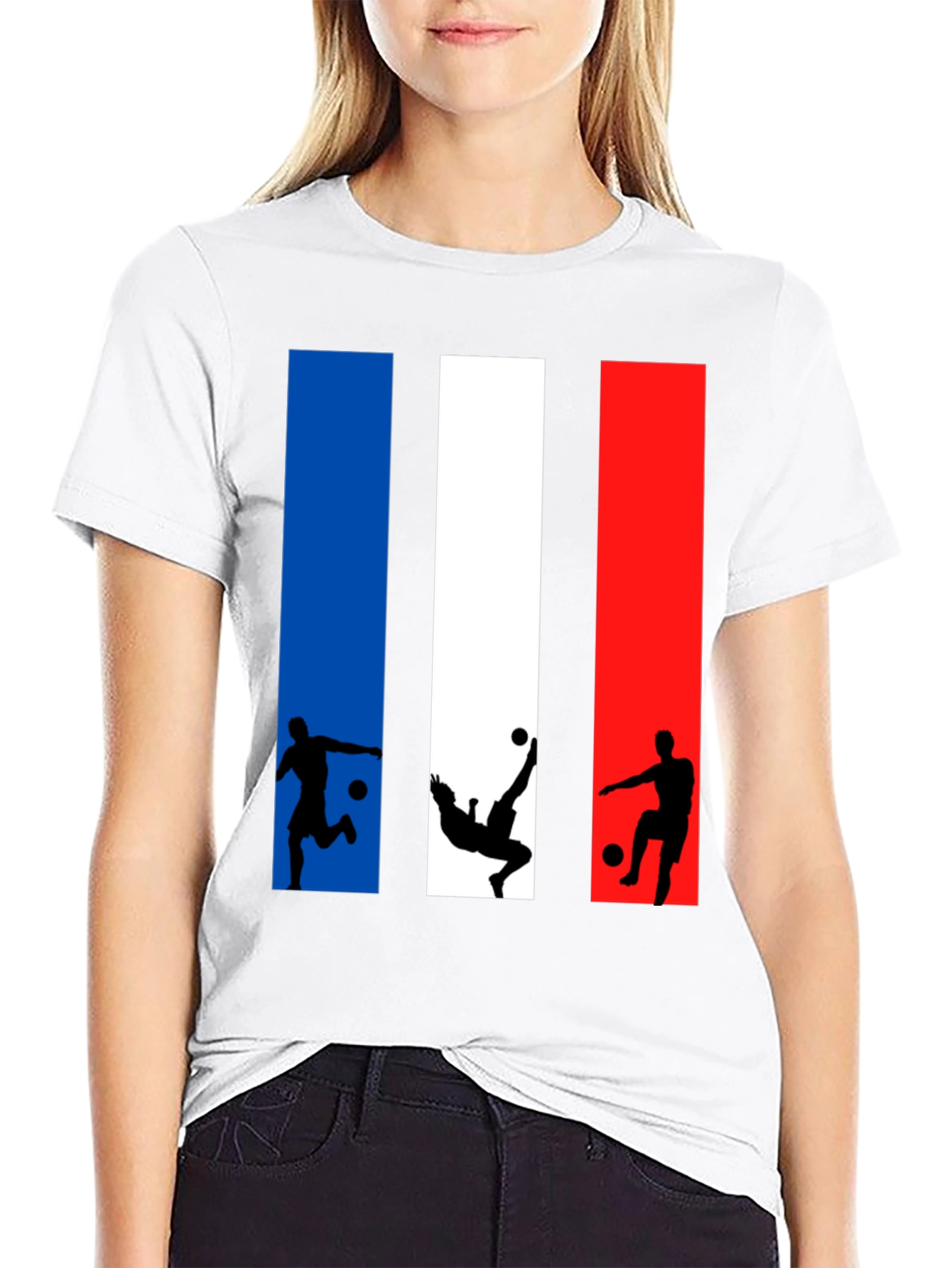 France Soccer T-Shirt Tricolor Football Design