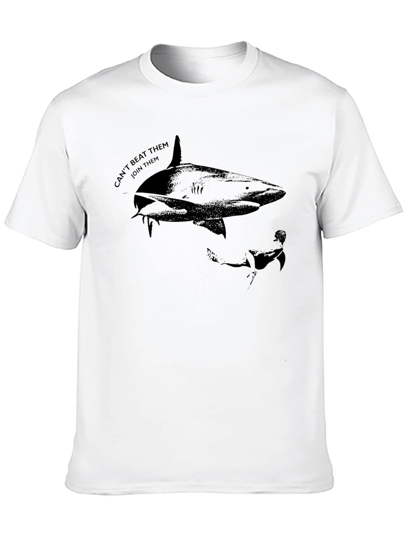 Shark Graphic T-Shirt - Cant Beat Them Join Them