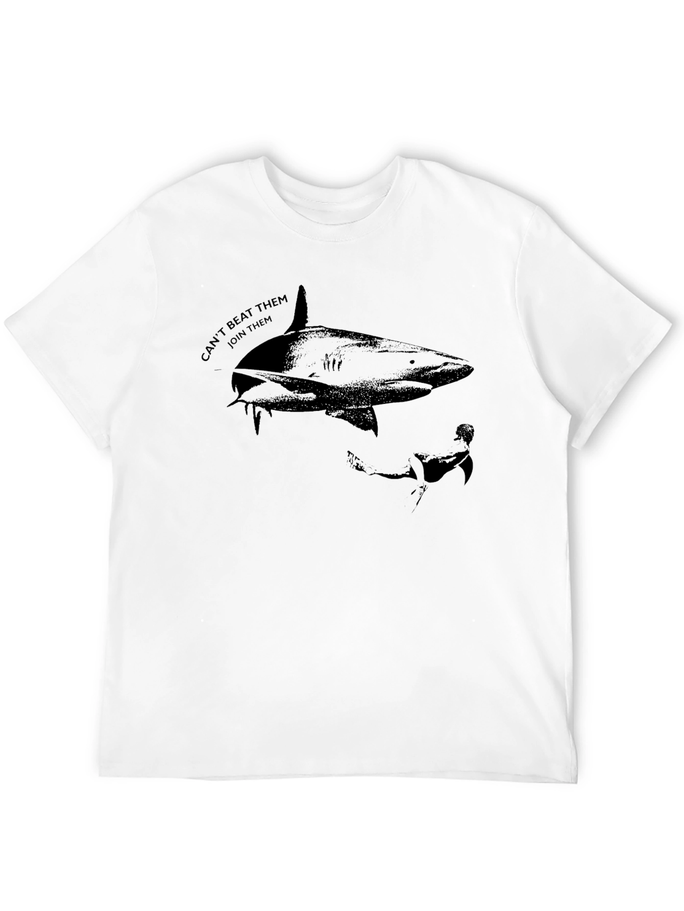 Shark Graphic T-Shirt - Cant Beat Them Join Them