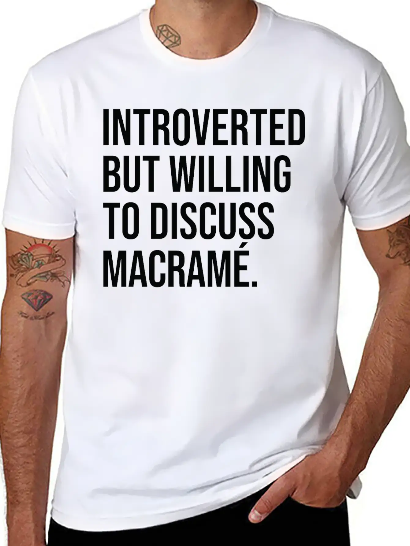 Macramé Funny Introverted Knotting Saying Essential Cotton Tee For Daily Outfits – Unisex Style