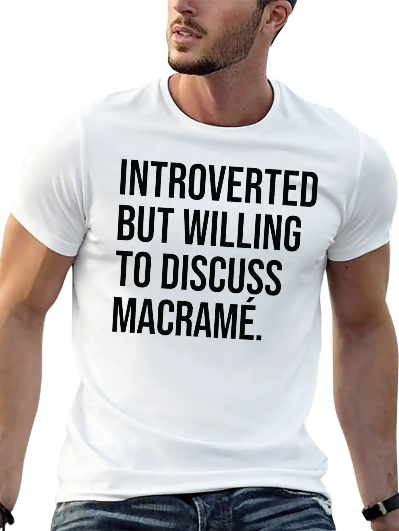 Macramé Funny Introverted Knotting Saying Essential Cotton Tee For Daily Outfits – Unisex Style