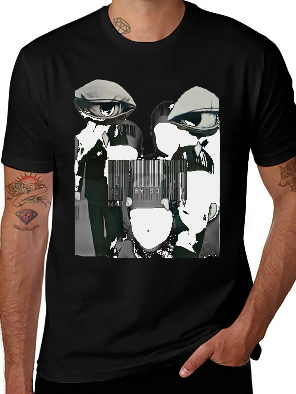 Made By Society Eye Ball Men In Black Unisex Casual T-Shirt – Clean Design For Daily Comfort