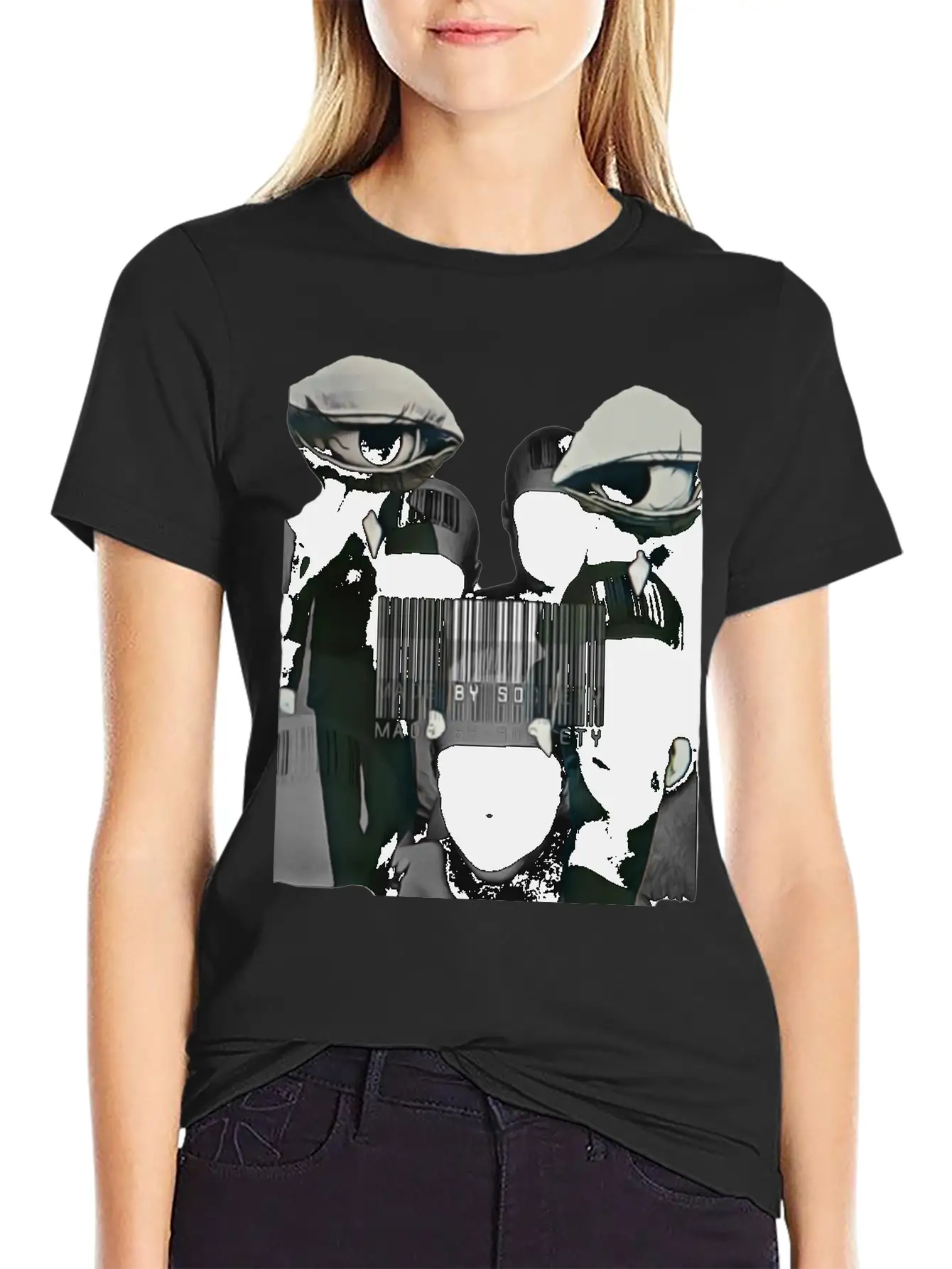 Made By Society Eye Ball Men In Black Unisex Casual T-Shirt – Clean Design For Daily Comfort