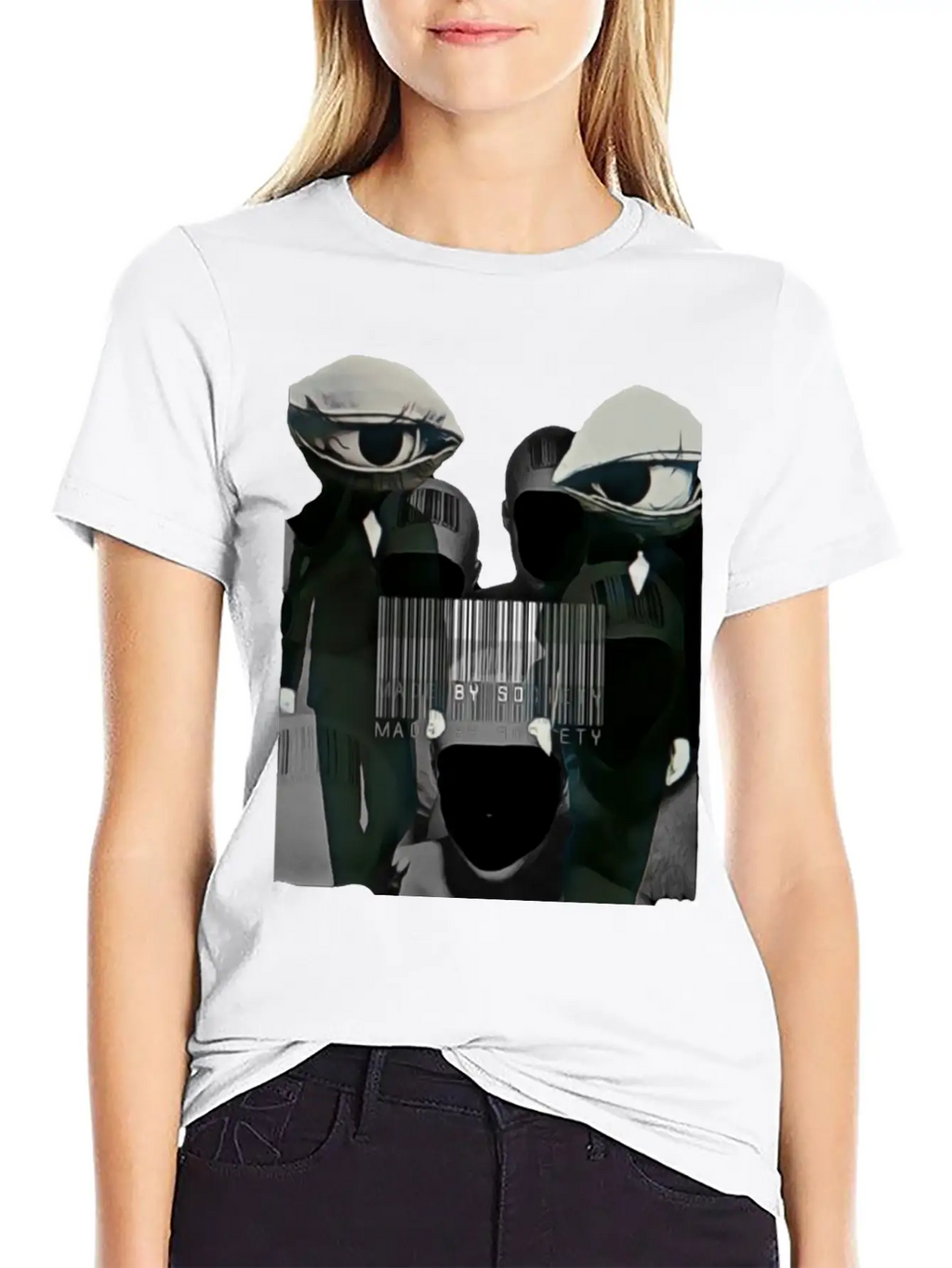 Made By Society Eye Ball Men In Black Unisex Casual T-Shirt – Clean Design For Daily Comfort