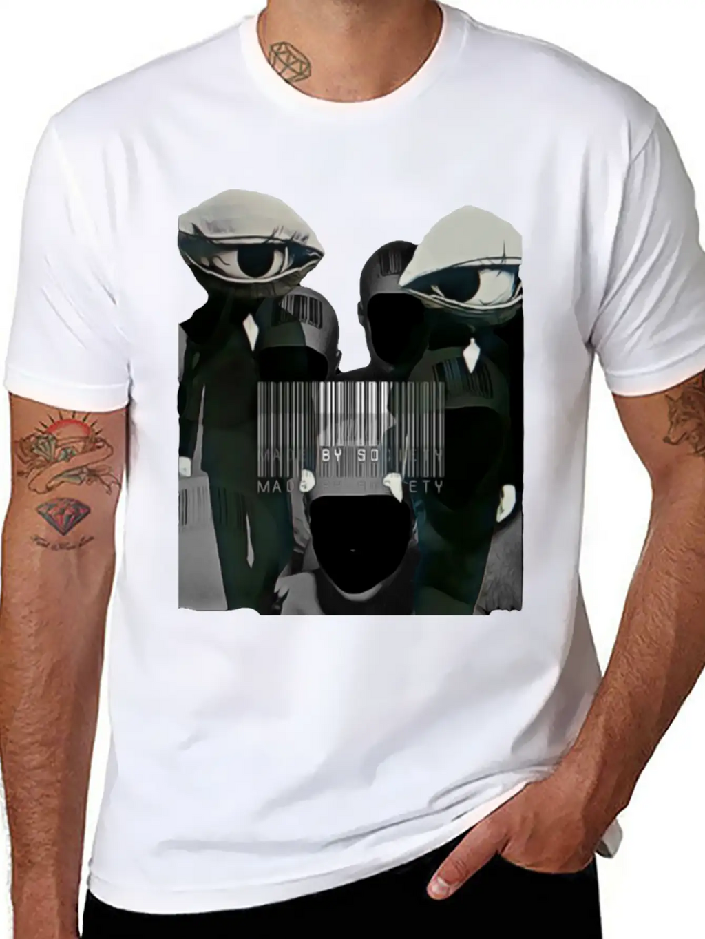 Made By Society Eye Ball Men In Black Unisex Casual T-Shirt – Clean Design For Daily Comfort