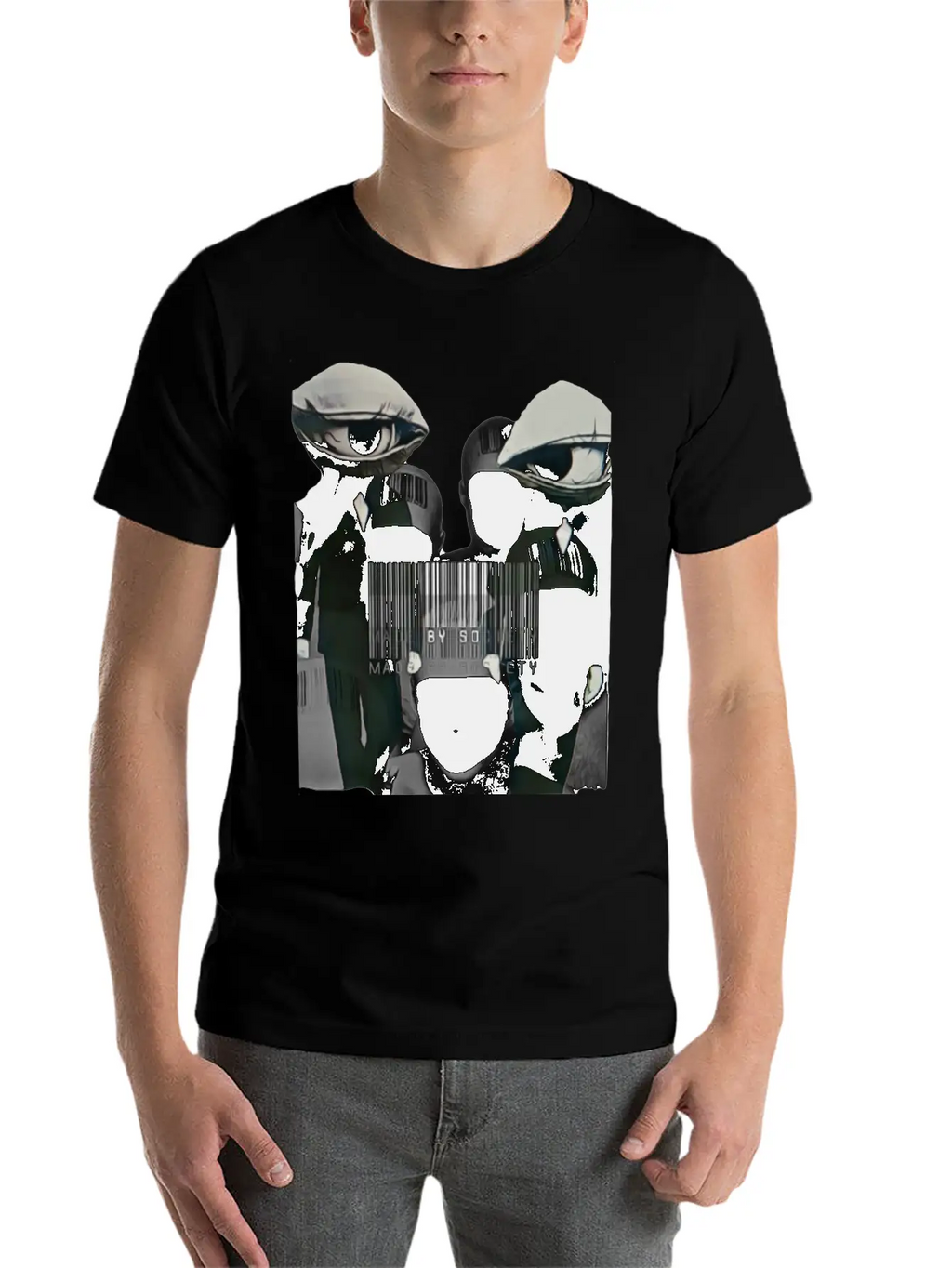 Made By Society Eye Ball Men In Black Unisex Casual T-Shirt – Clean Design For Daily Comfort