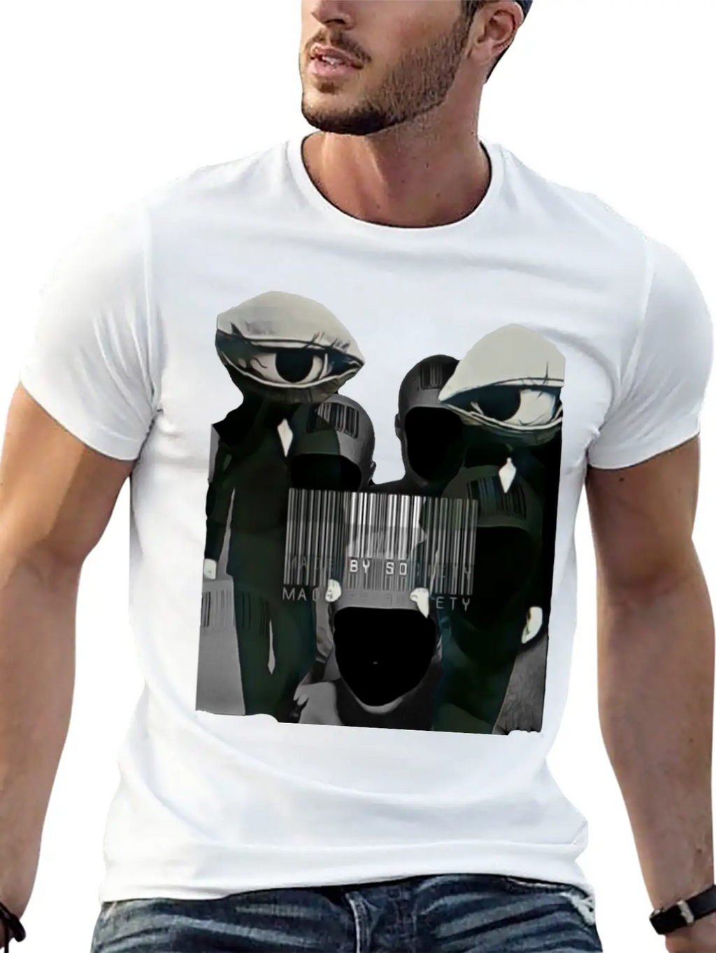 Made By Society Eye Ball Men In Black Unisex Casual T-Shirt – Clean Design For Daily Comfort
