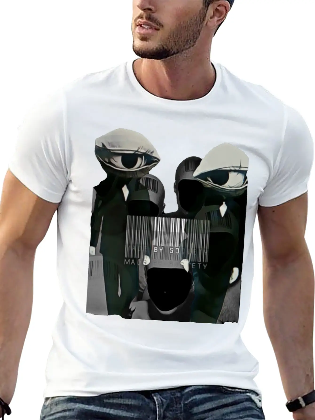 Made By Society Eye Ball Men In Black Unisex Casual T-Shirt – Clean Design For Daily Comfort