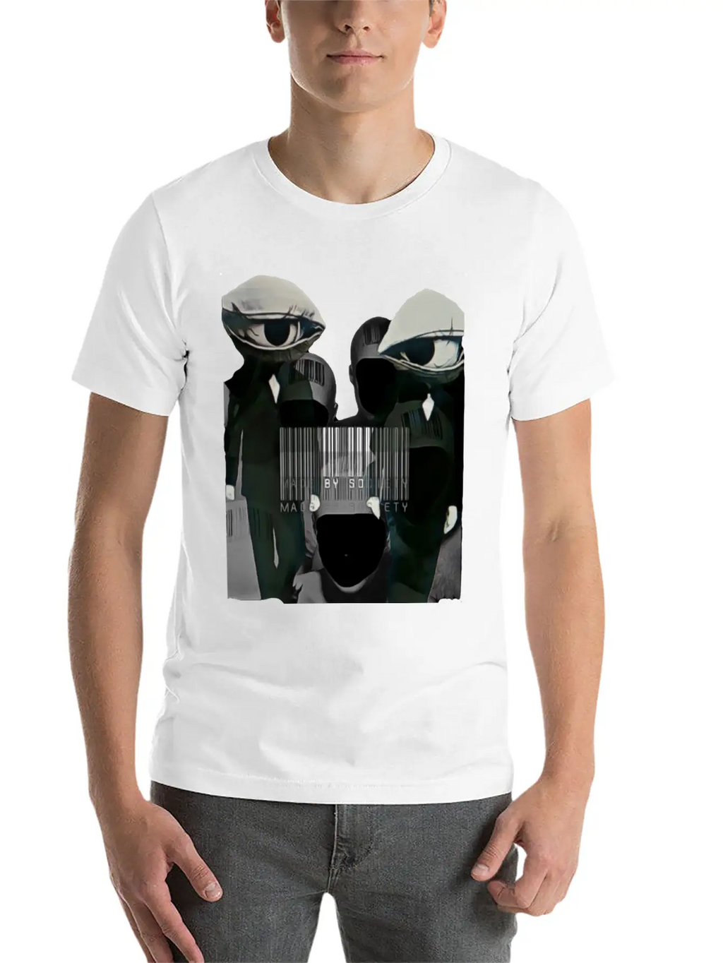 Made By Society Eye Ball Men In Black Unisex Casual T-Shirt – Clean Design For Daily Comfort