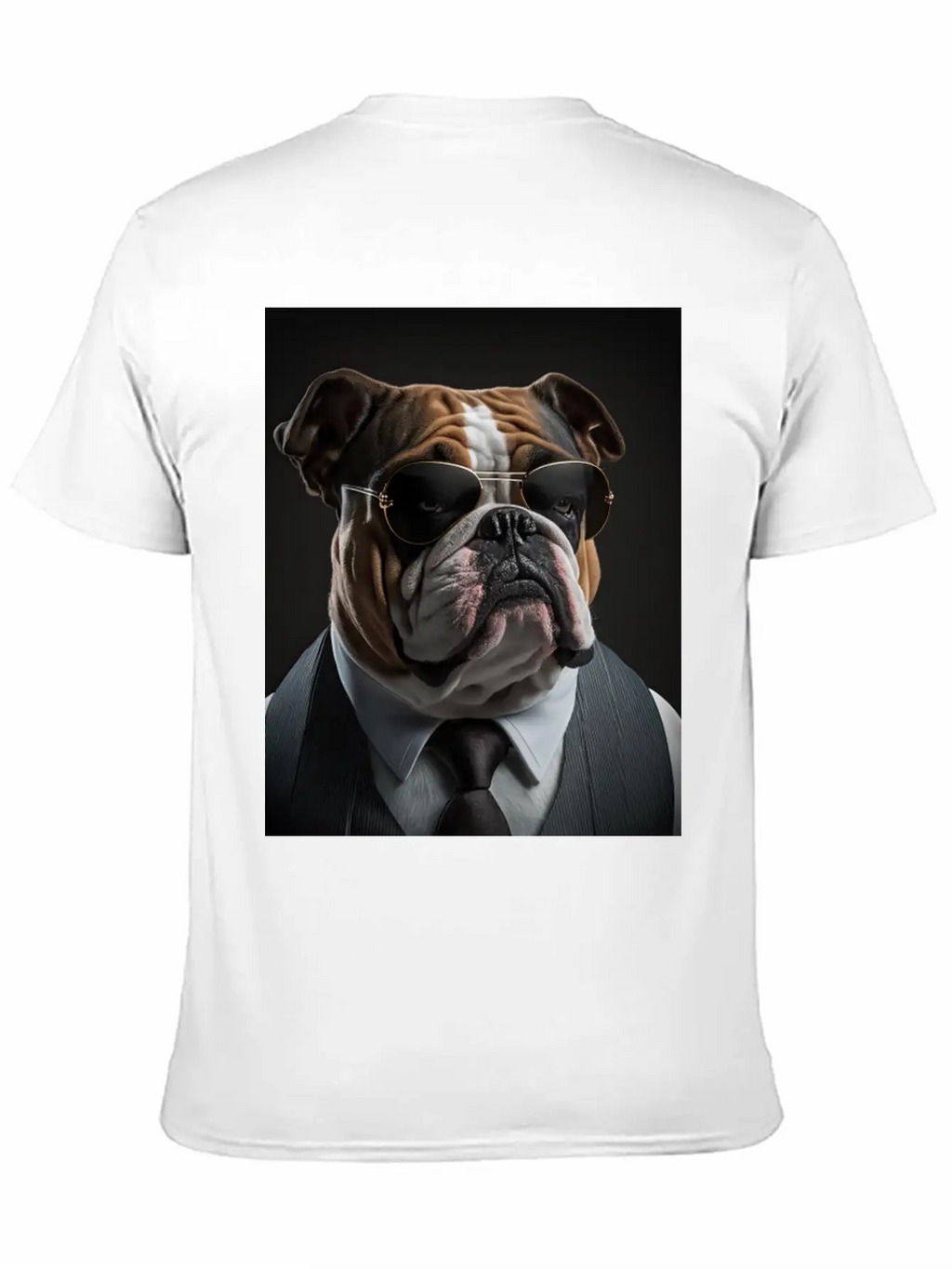 Mafia Boss English Bulldog Dog Unisex Casual T-Shirt – Clean Design For Daily Comfort