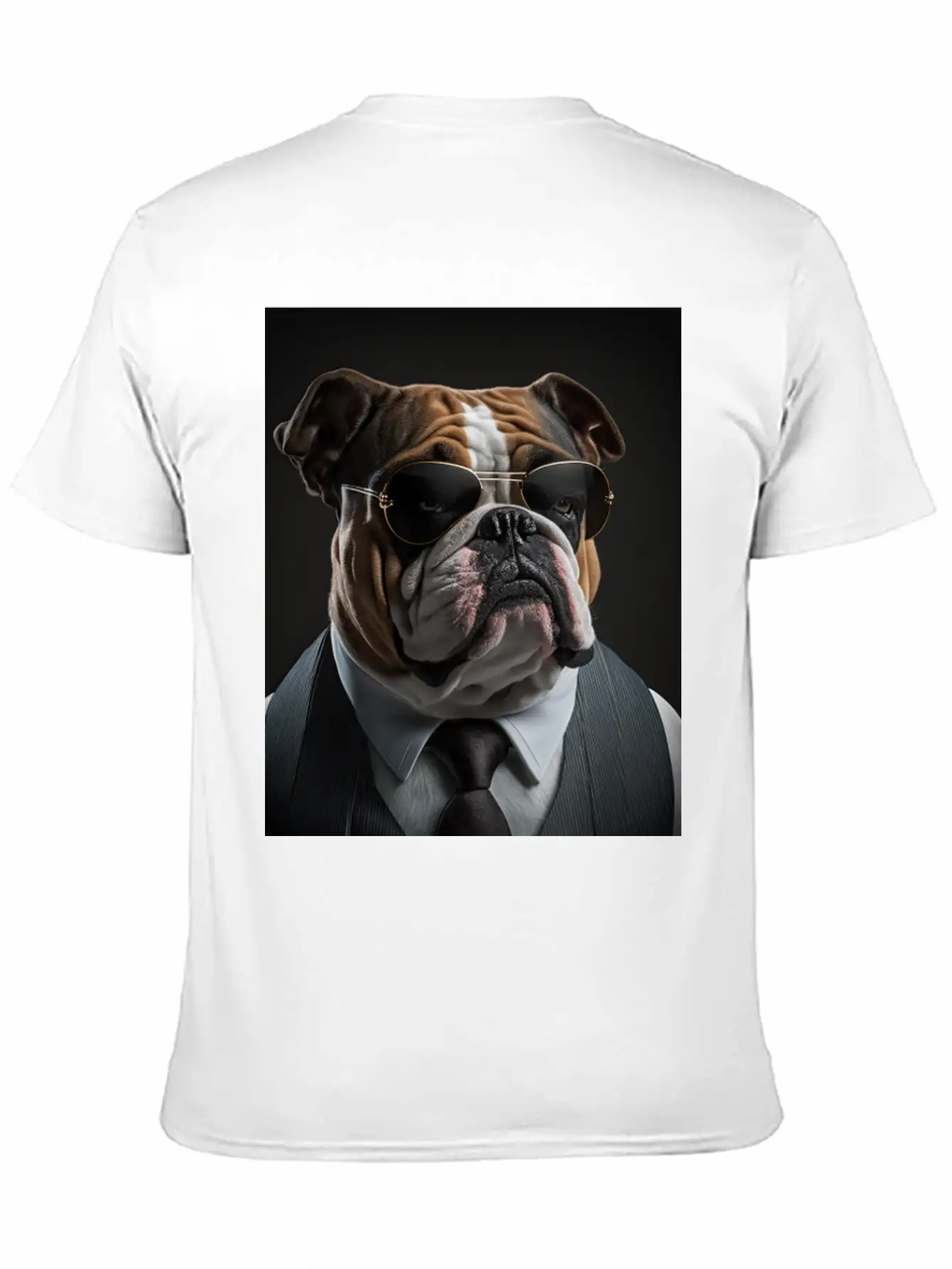 Mafia Boss English Bulldog Dog Unisex Casual T-Shirt – Clean Design For Daily Comfort