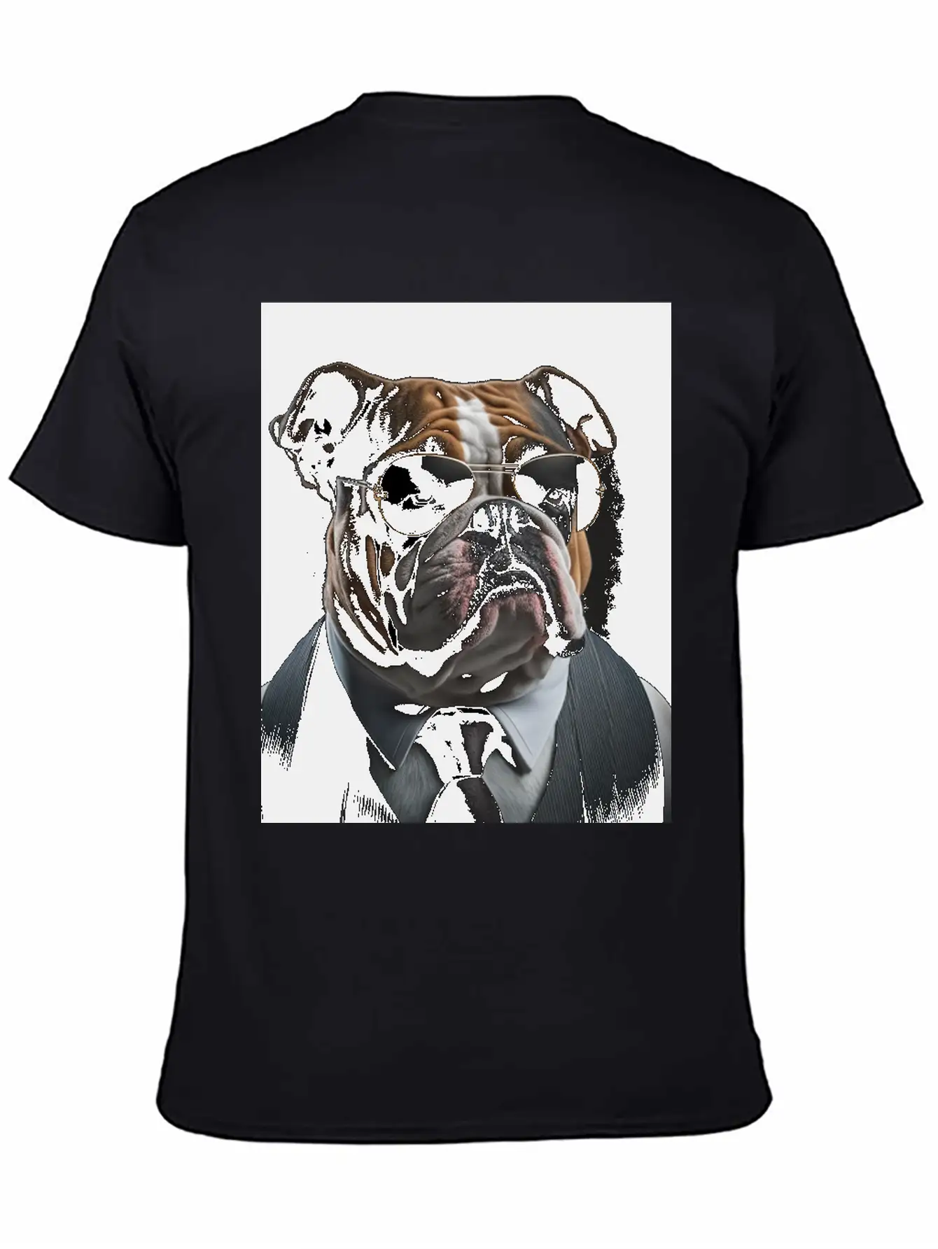 Mafia Boss English Bulldog Dog Unisex Casual T-Shirt – Clean Design For Daily Comfort