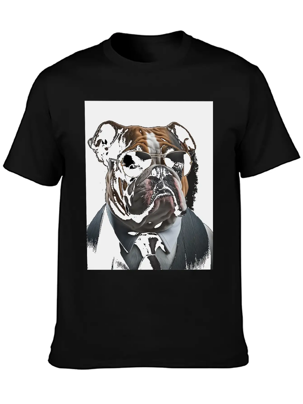 Mafia Boss English Bulldog Dog Unisex Casual T-Shirt – Clean Design For Daily Comfort