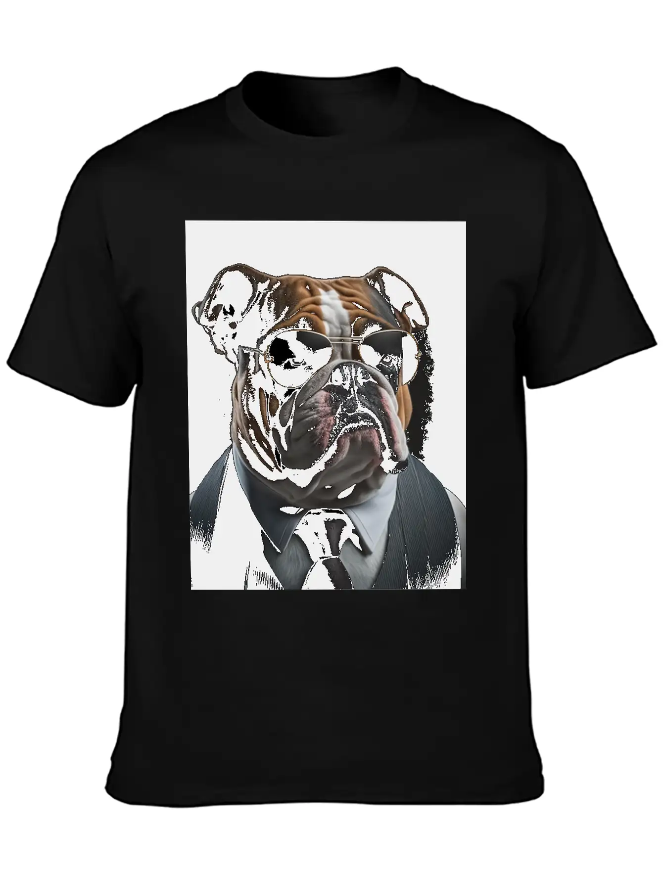 Mafia Boss English Bulldog Dog Unisex Casual T-Shirt – Clean Design For Daily Comfort