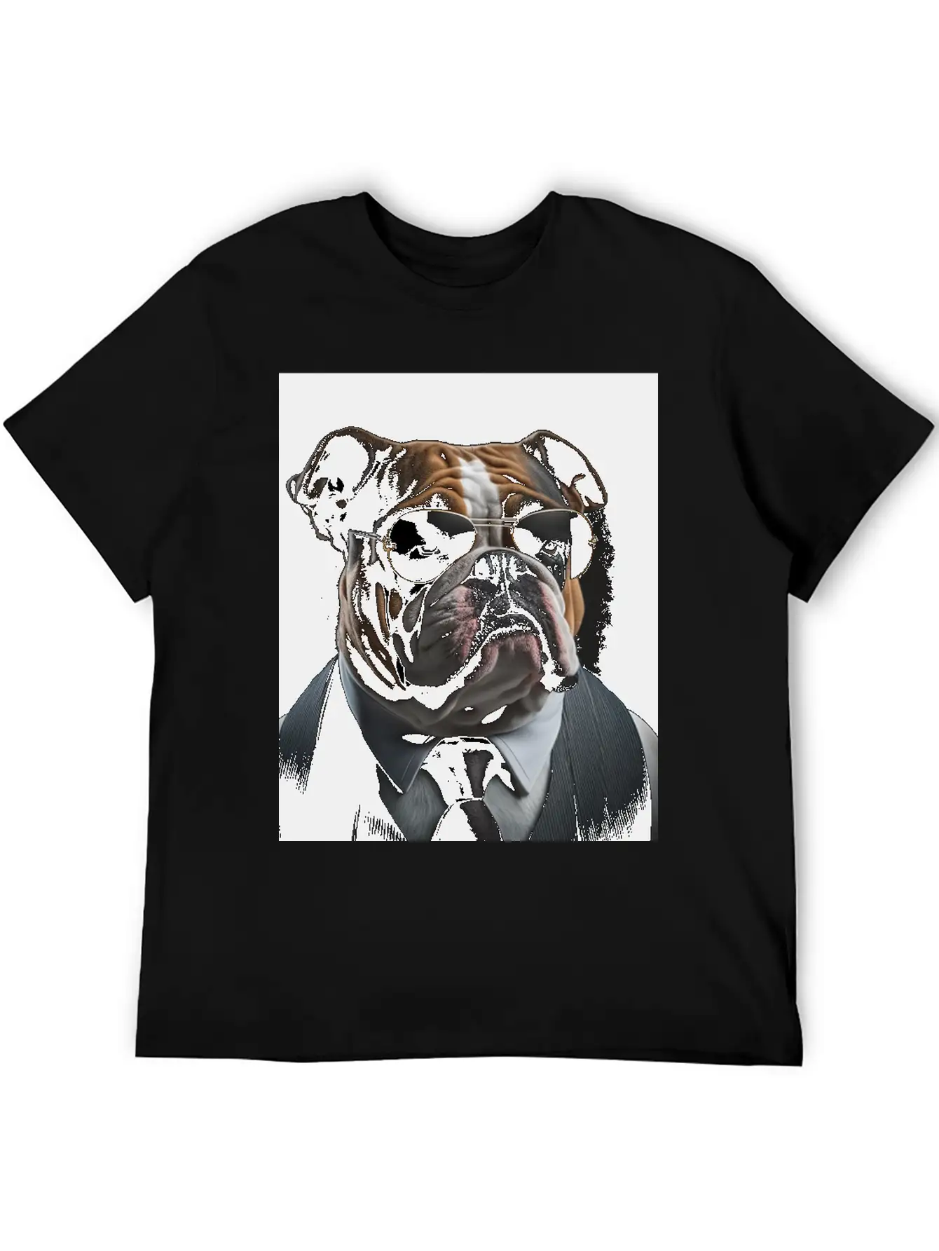 Mafia Boss English Bulldog Dog Unisex Casual T-Shirt – Clean Design For Daily Comfort