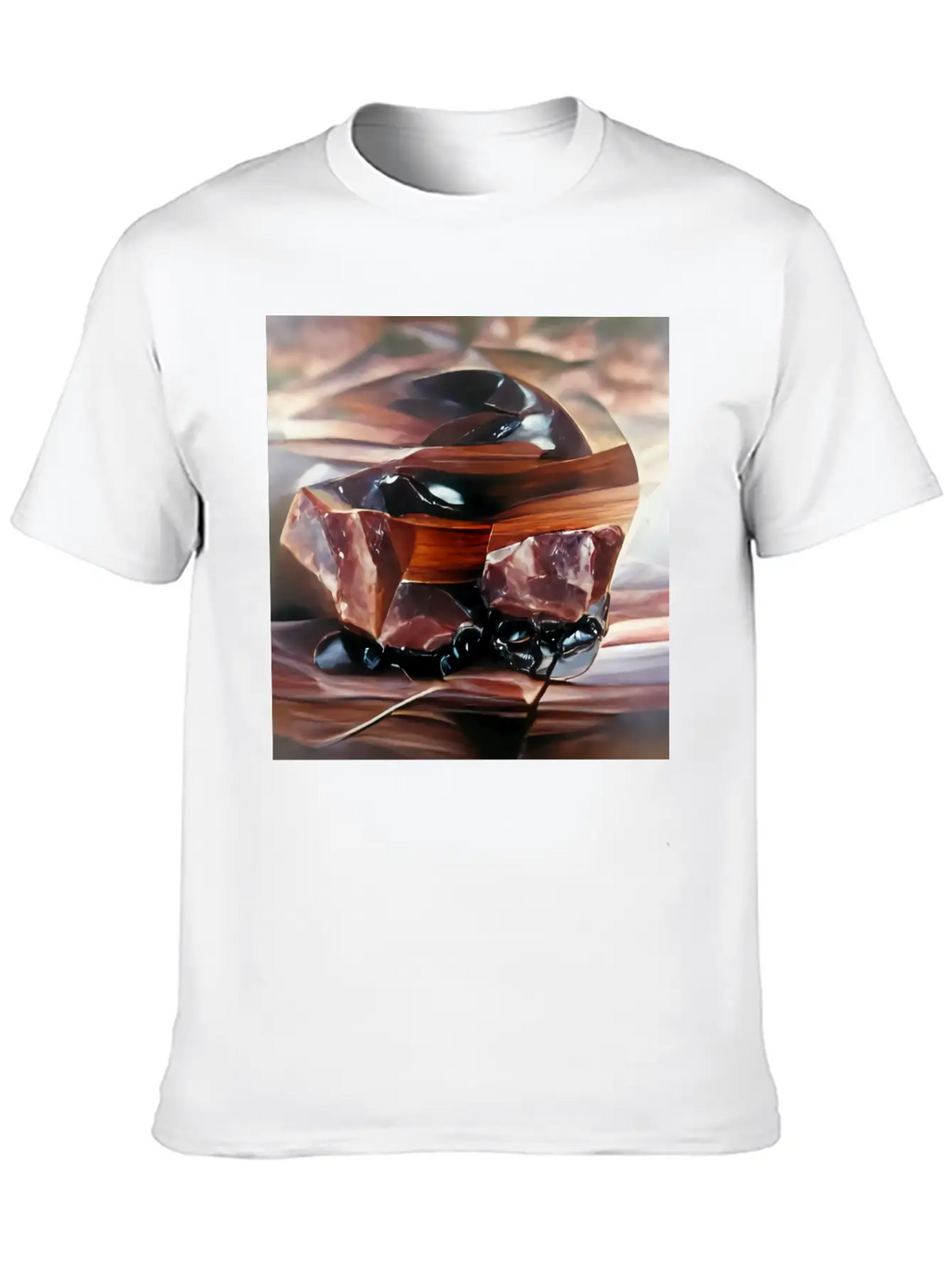 Mahogany Obsidian Crystal Gemstone Unisex Casual T-Shirt – Clean Design For Daily Comfort
