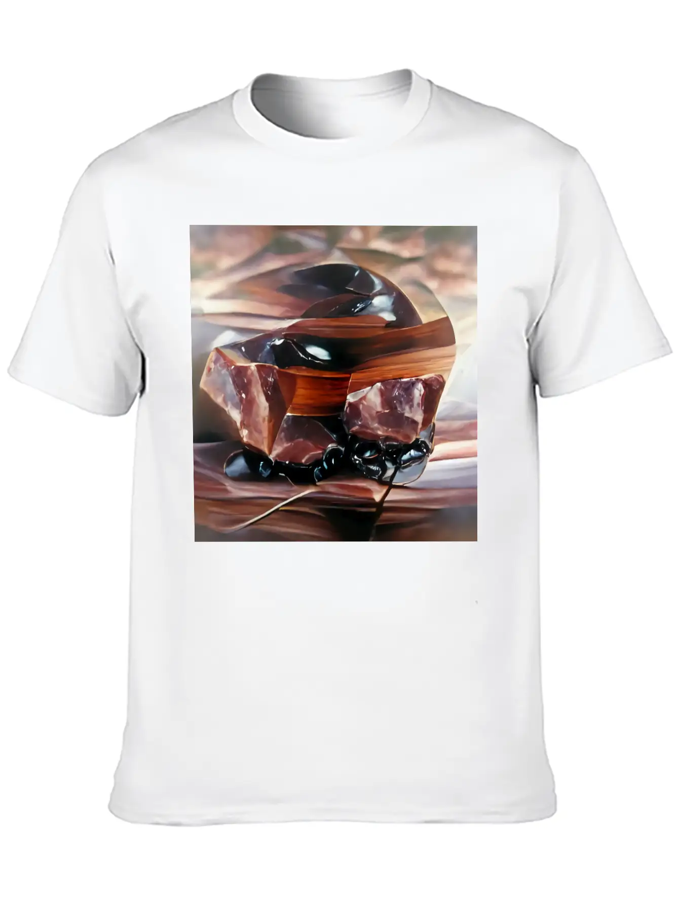 Mahogany Obsidian Crystal Gemstone Unisex Casual T-Shirt – Clean Design For Daily Comfort