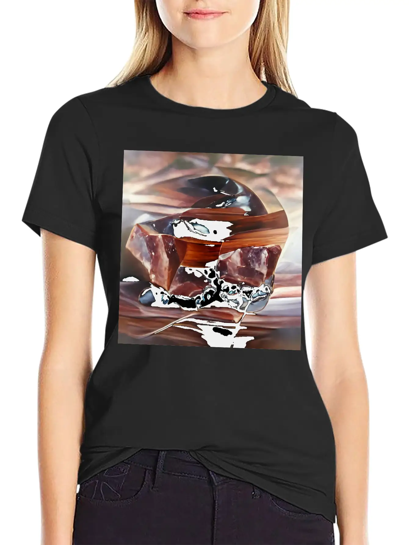 Mahogany Obsidian Crystal Gemstone Unisex Casual T-Shirt – Clean Design For Daily Comfort