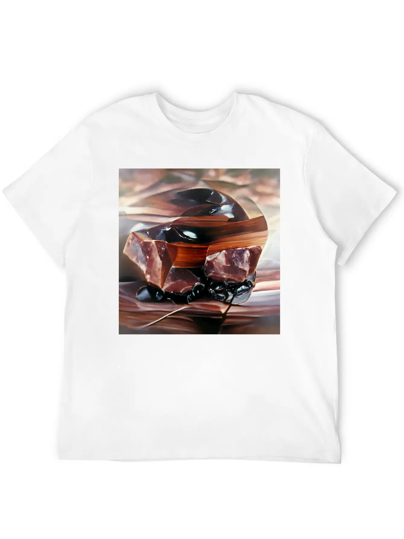 Mahogany Obsidian Crystal Gemstone Unisex Casual T-Shirt – Clean Design For Daily Comfort