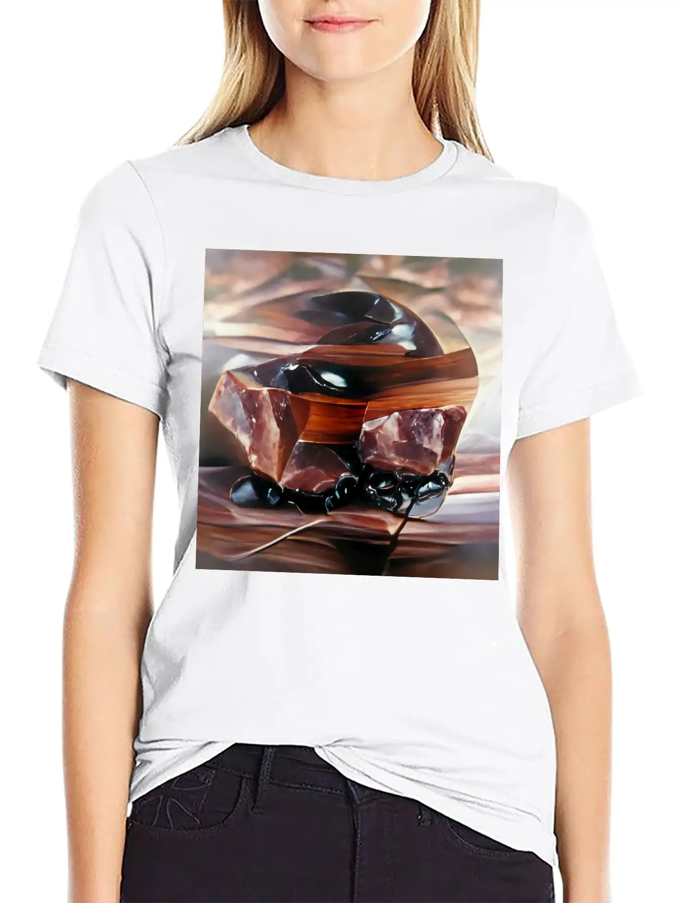 Mahogany Obsidian Crystal Gemstone Unisex Casual T-Shirt – Clean Design For Daily Comfort