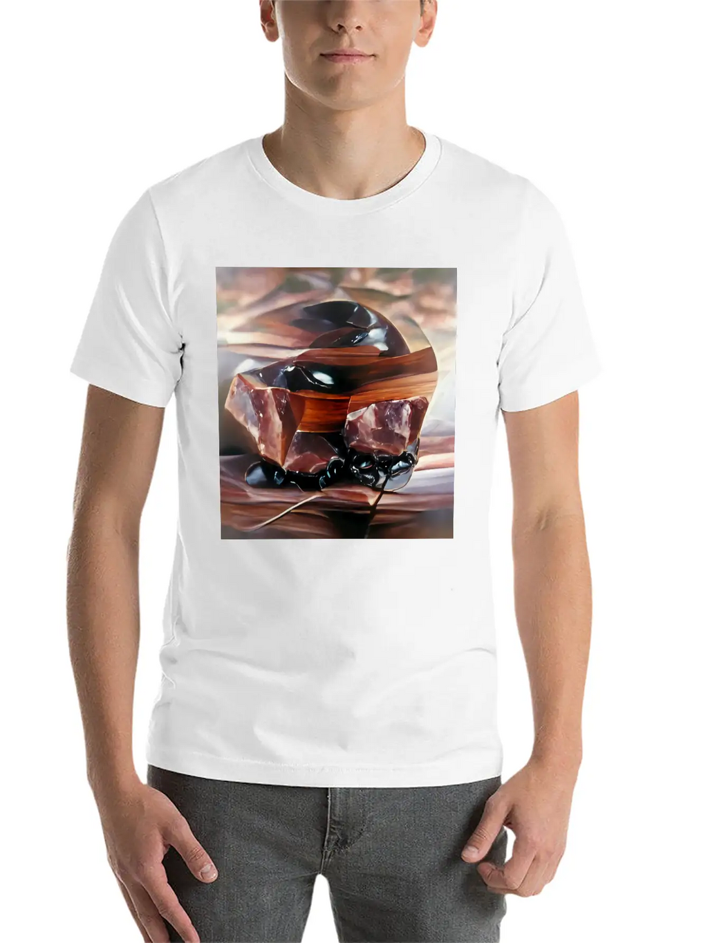 Mahogany Obsidian Crystal Gemstone Unisex Casual T-Shirt – Clean Design For Daily Comfort