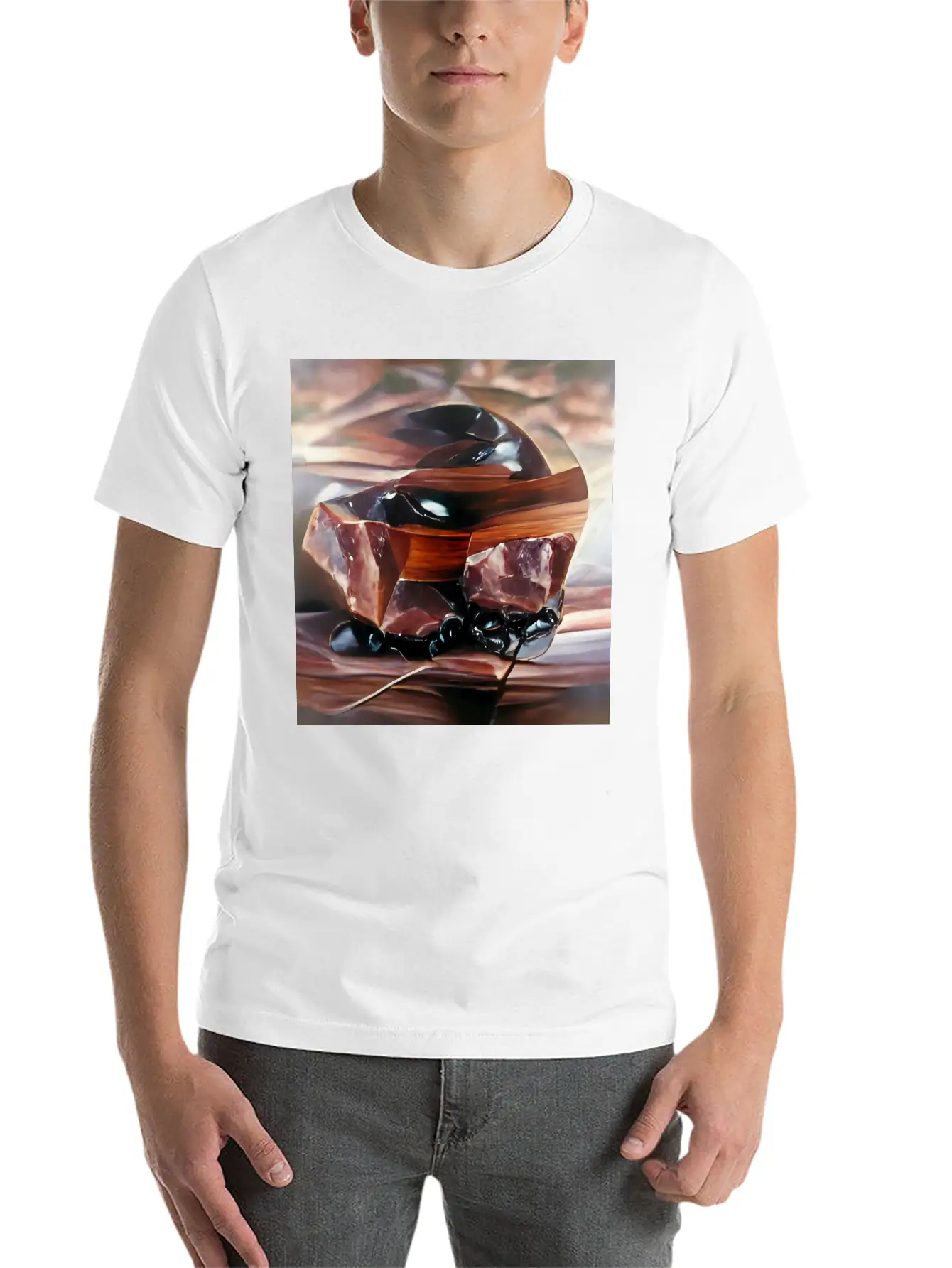 Mahogany Obsidian Crystal Gemstone Unisex Casual T-Shirt – Clean Design For Daily Comfort