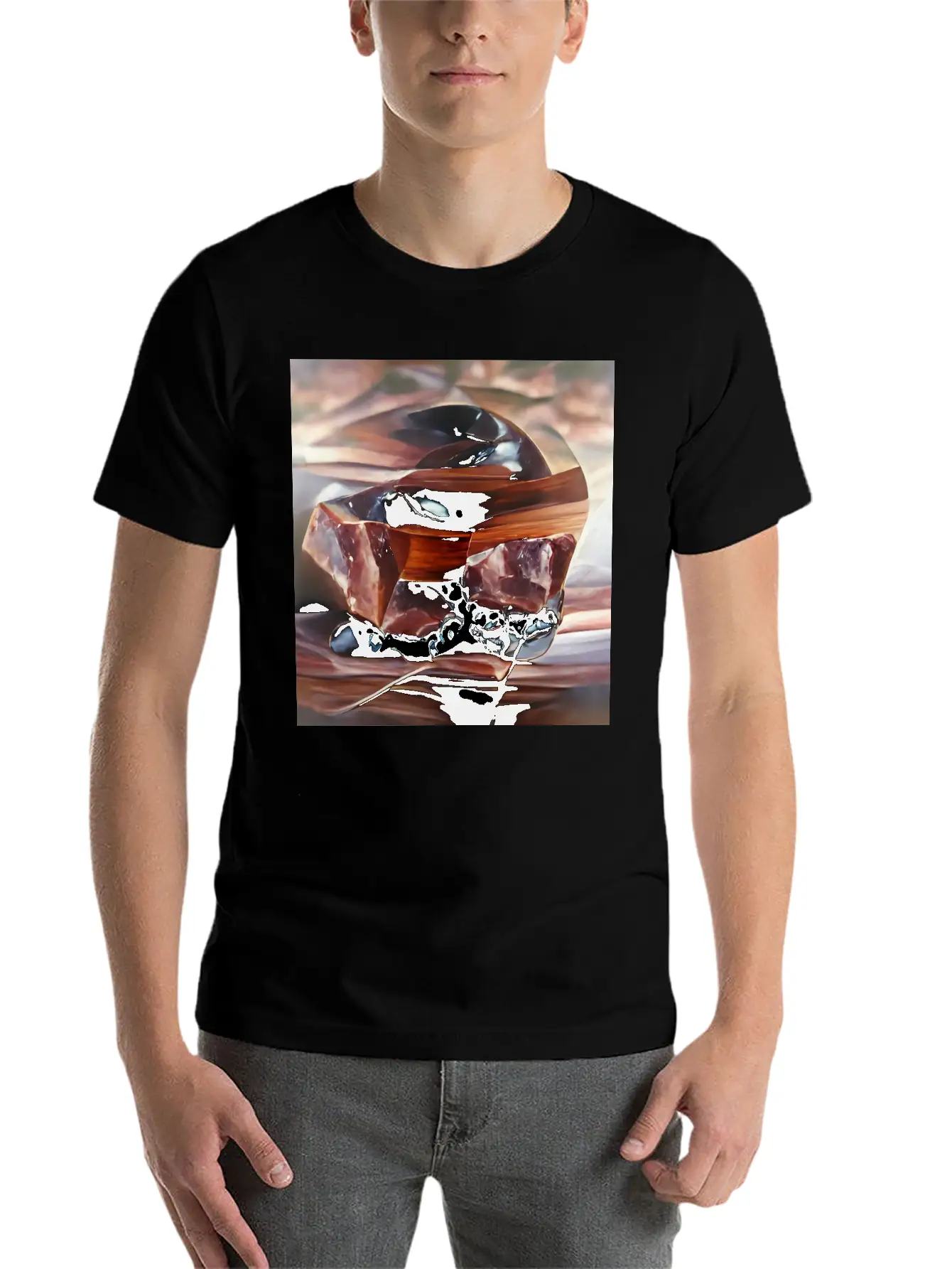 Mahogany Obsidian Crystal Gemstone Unisex Casual T-Shirt – Clean Design For Daily Comfort