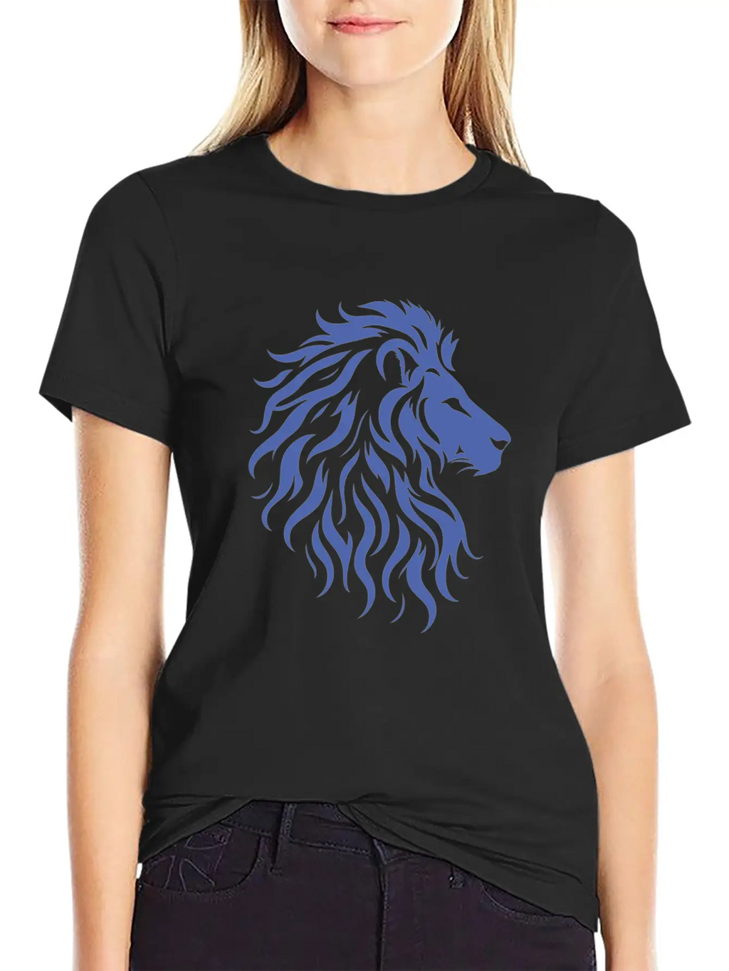 Majestic Lion Head Silhouette Classic Fit Graphic Tee For Daily Comfort – Unisex Cotton Shirt