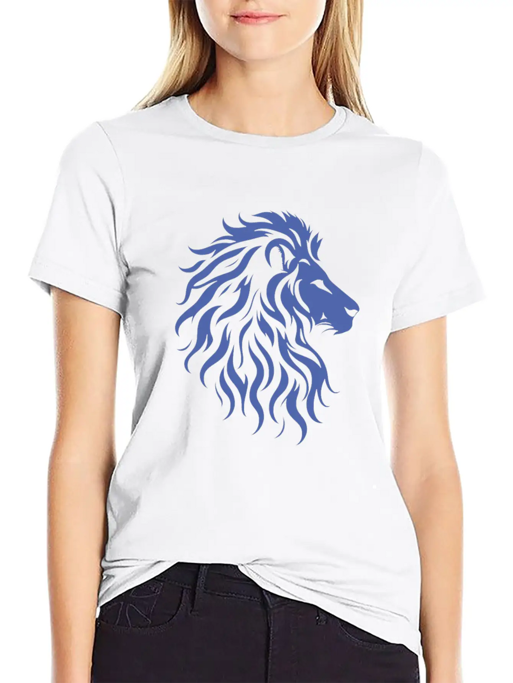 Majestic Lion Head Silhouette Classic Fit Graphic Tee For Daily Comfort – Unisex Cotton Shirt