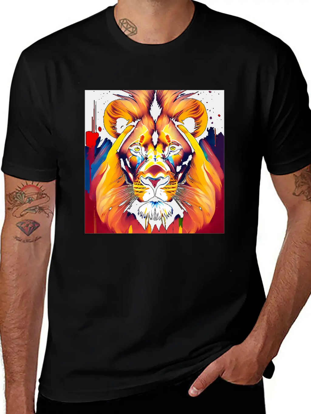 Majestic Lion In Oil Painting Style Unisex Casual T-Shirt – Clean Design For Daily Comfort