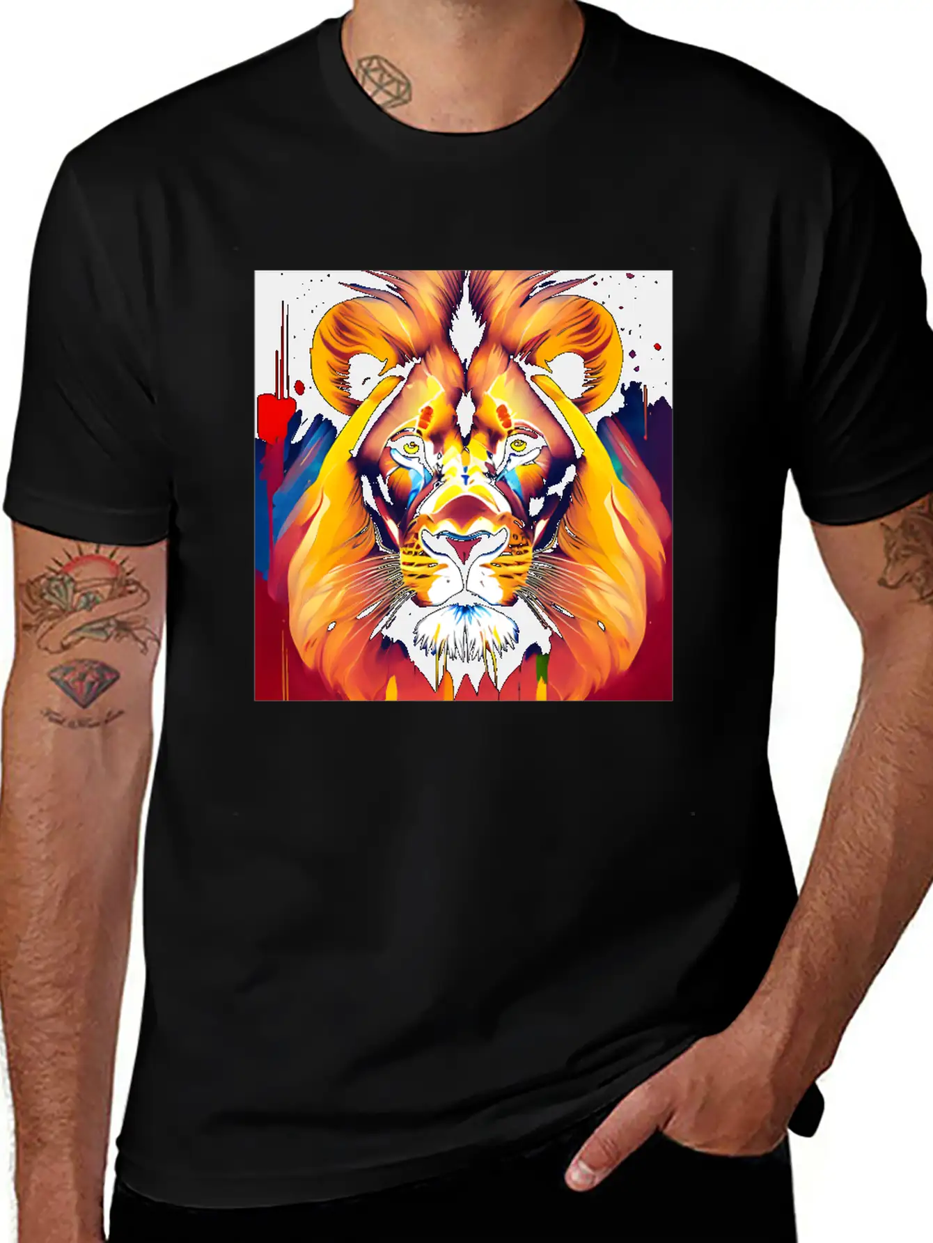 Majestic Lion In Oil Painting Style Unisex Casual T-Shirt – Clean Design For Daily Comfort