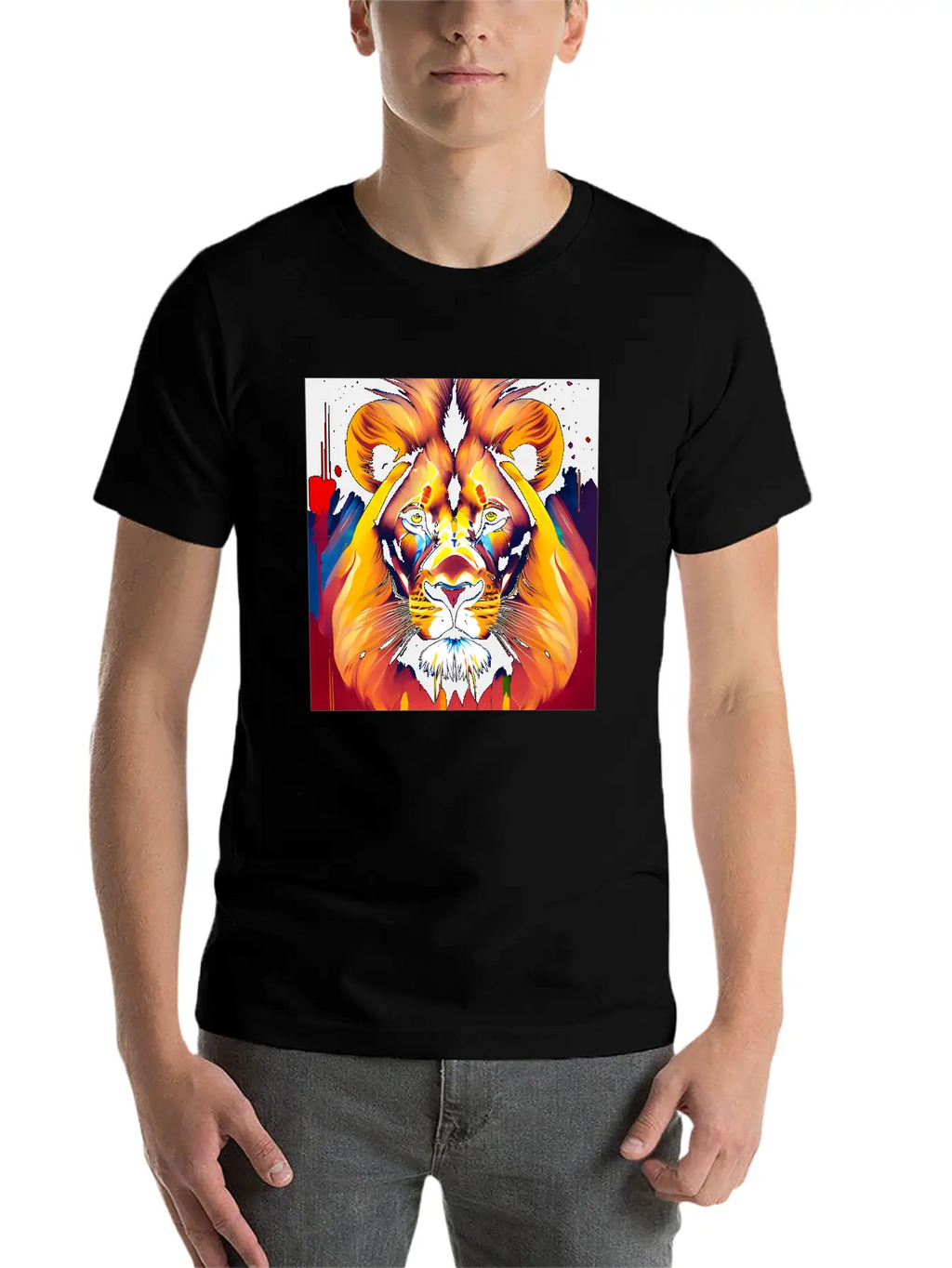 Majestic Lion In Oil Painting Style Unisex Casual T-Shirt – Clean Design For Daily Comfort