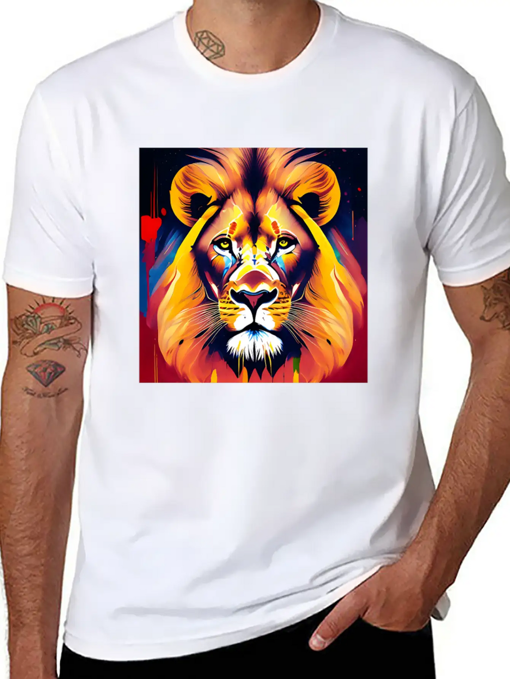 Majestic Lion In Oil Painting Style Unisex Casual T-Shirt – Clean Design For Daily Comfort