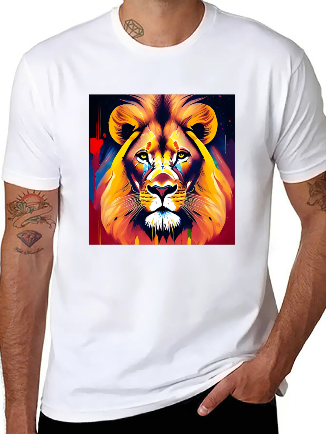 Majestic Lion In Oil Painting Style Unisex Casual T-Shirt – Clean Design For Daily Comfort