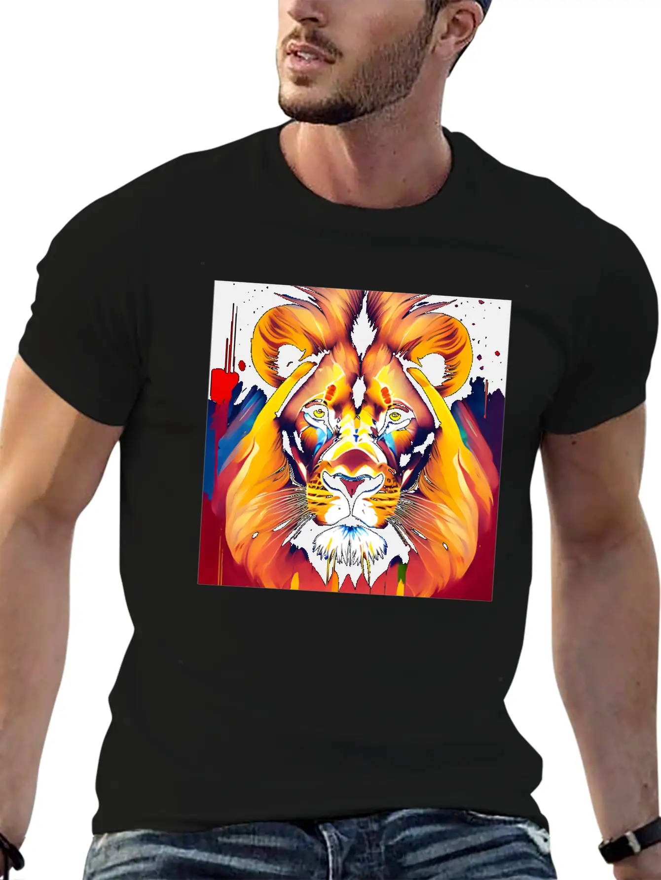 Majestic Lion In Oil Painting Style Unisex Casual T-Shirt – Clean Design For Daily Comfort