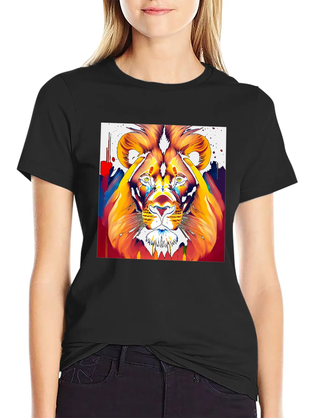Majestic Lion In Oil Painting Style Unisex Casual T-Shirt – Clean Design For Daily Comfort