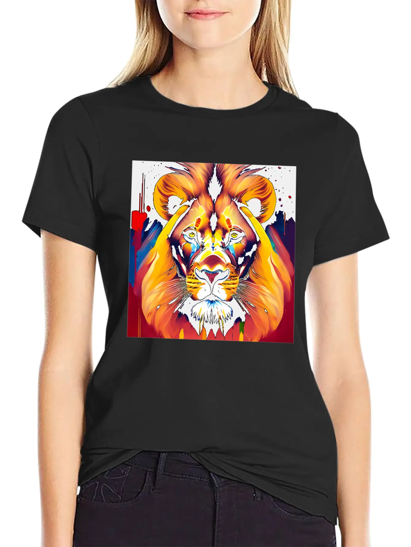 Majestic Lion In Oil Painting Style Unisex Casual T-Shirt – Clean Design For Daily Comfort