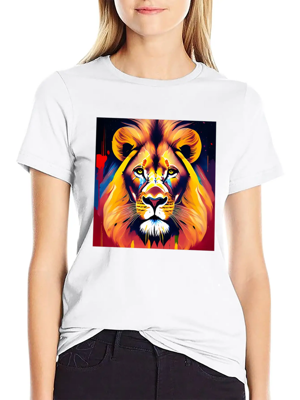 Majestic Lion In Oil Painting Style Unisex Casual T-Shirt – Clean Design For Daily Comfort