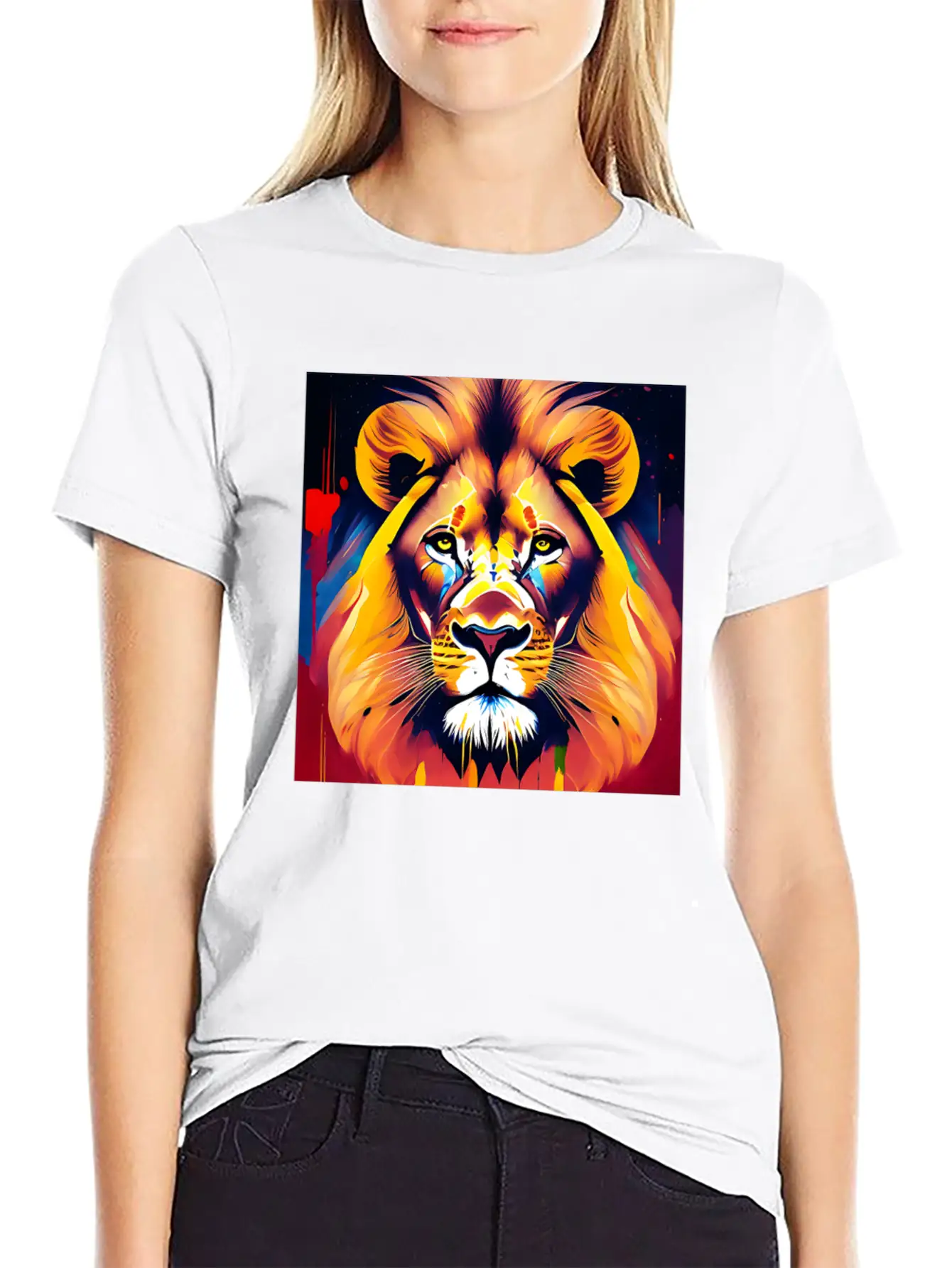 Majestic Lion In Oil Painting Style Unisex Casual T-Shirt – Clean Design For Daily Comfort
