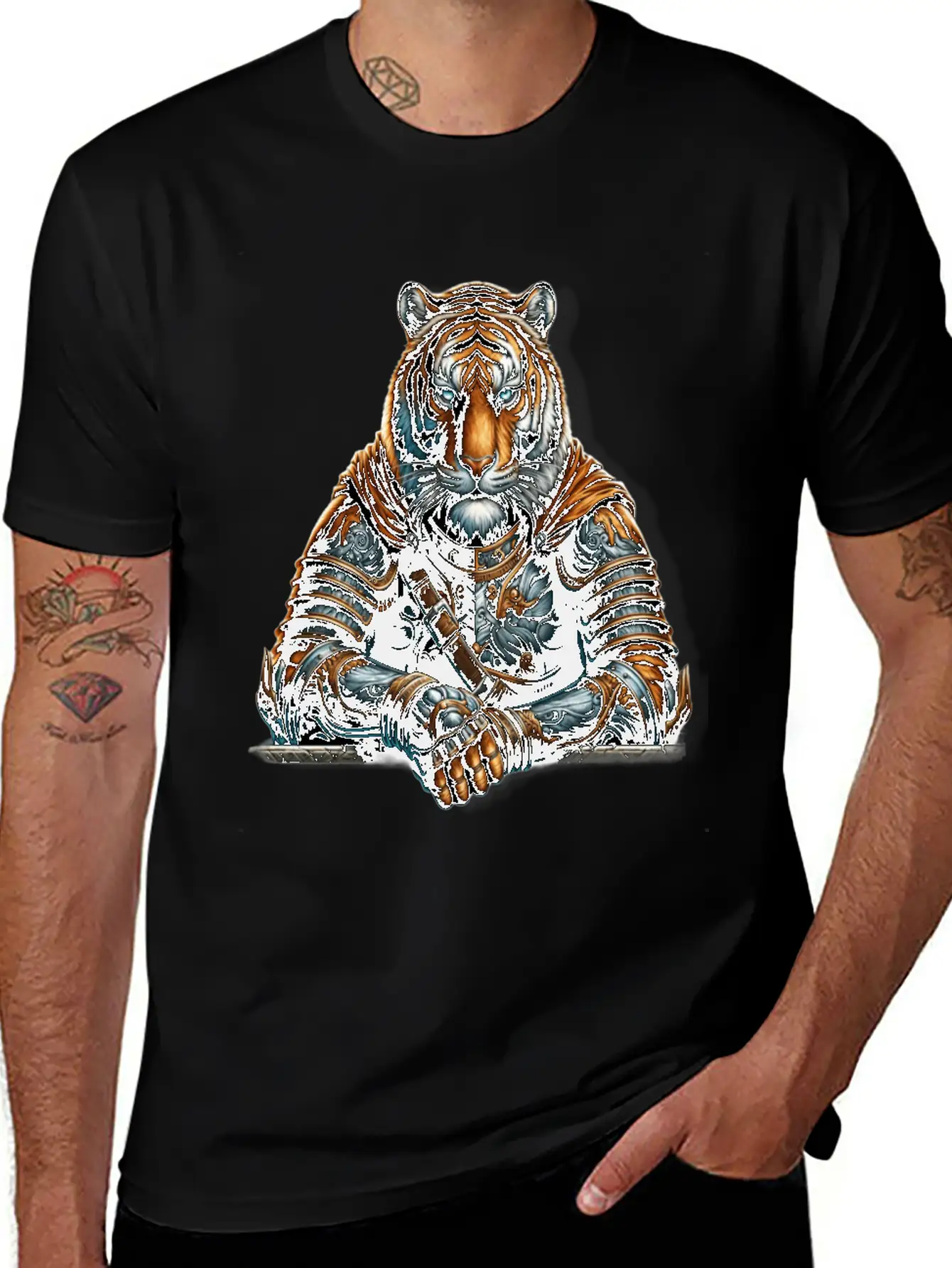 Majestic Valor The Warrior Tiger Unisex Short Sleeve Soft Cotton T-Shirt – Casual Everyday Wear