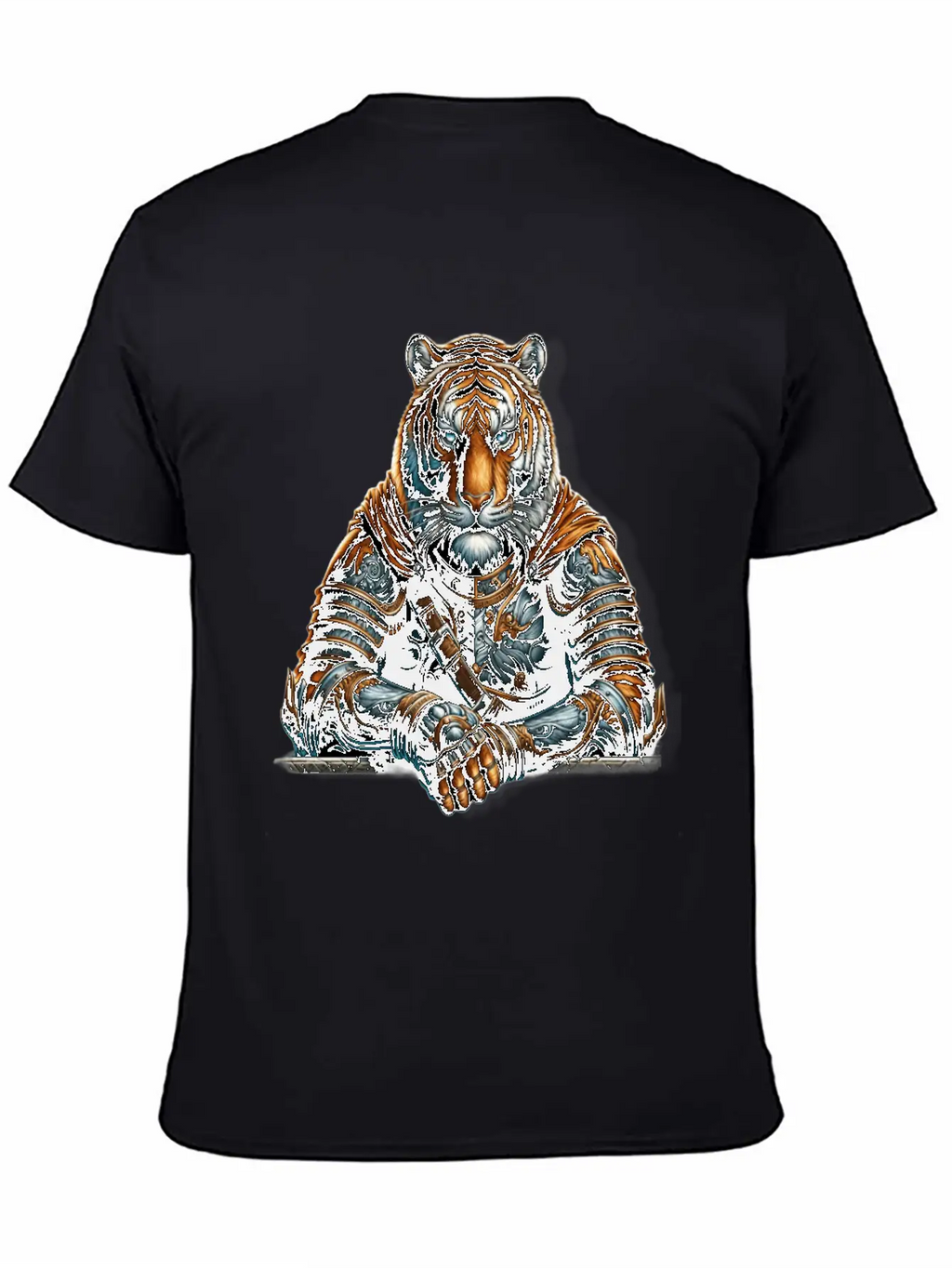 Majestic Valor The Warrior Tiger Unisex Short Sleeve Soft Cotton T-Shirt – Casual Everyday Wear