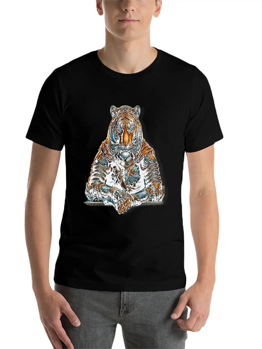 Majestic Valor The Warrior Tiger Unisex Short Sleeve Soft Cotton T-Shirt – Casual Everyday Wear
