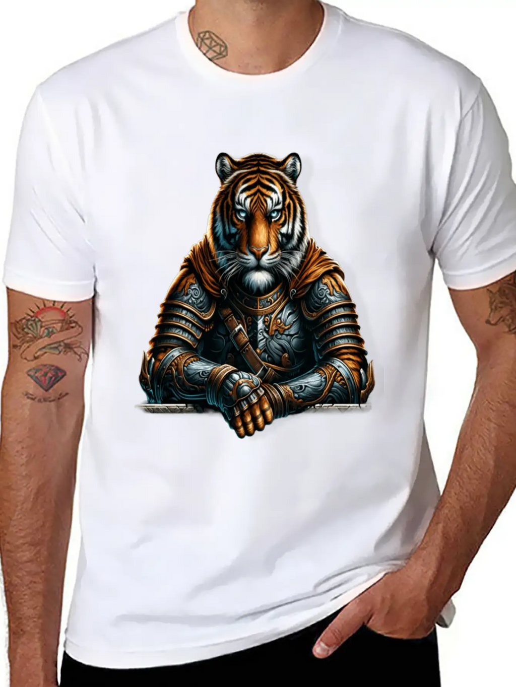 Majestic Valor The Warrior Tiger Unisex Short Sleeve Soft Cotton T-Shirt – Casual Everyday Wear