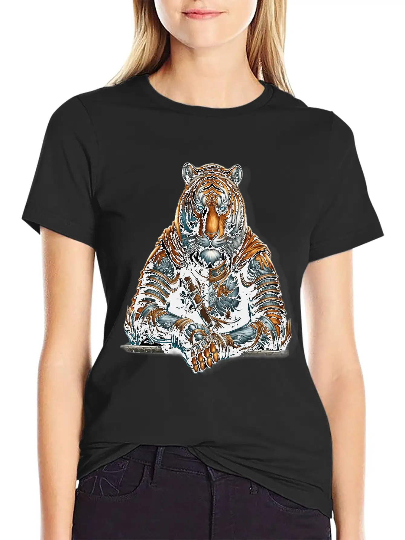 Majestic Valor The Warrior Tiger Unisex Short Sleeve Soft Cotton T-Shirt – Casual Everyday Wear
