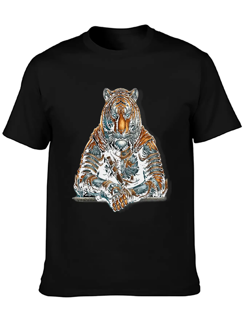 Majestic Valor The Warrior Tiger Unisex Short Sleeve Soft Cotton T-Shirt – Casual Everyday Wear