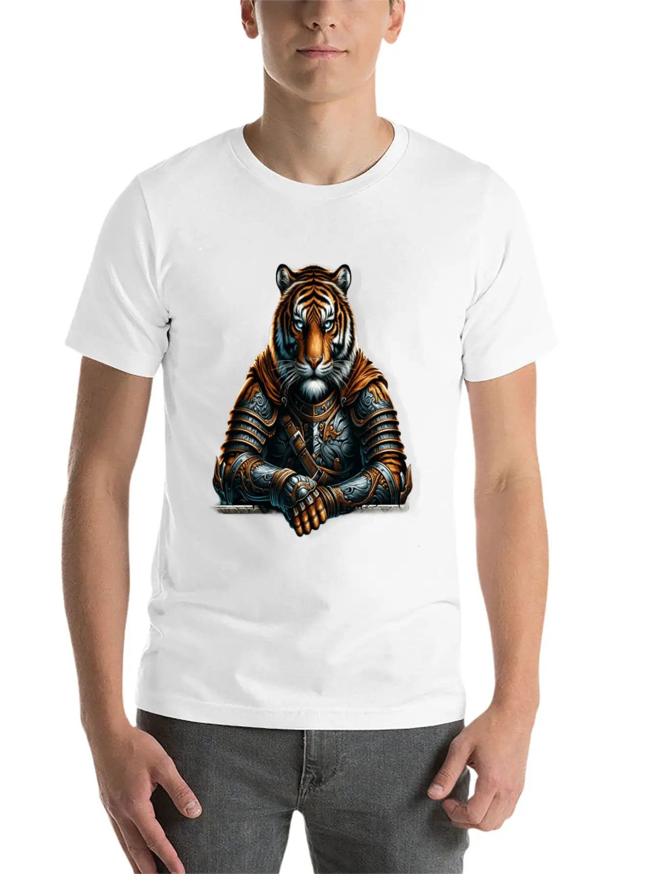 Majestic Valor The Warrior Tiger Unisex Short Sleeve Soft Cotton T-Shirt – Casual Everyday Wear
