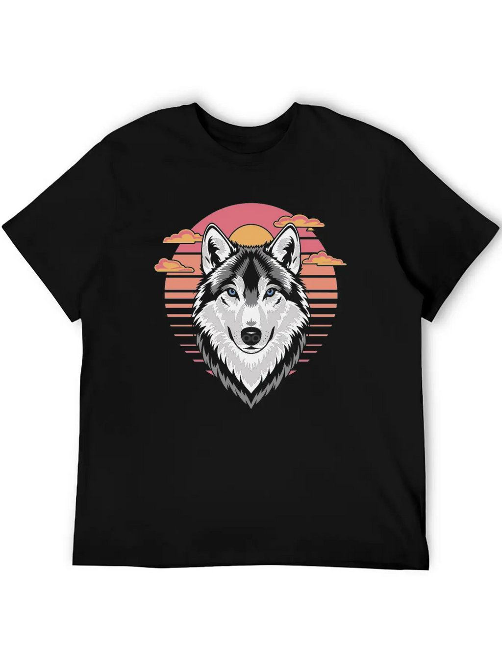 Majestic Wolf At Sunset With Bold Colors Breathable Soft Cotton T-Shirt – Timeless Casual Look