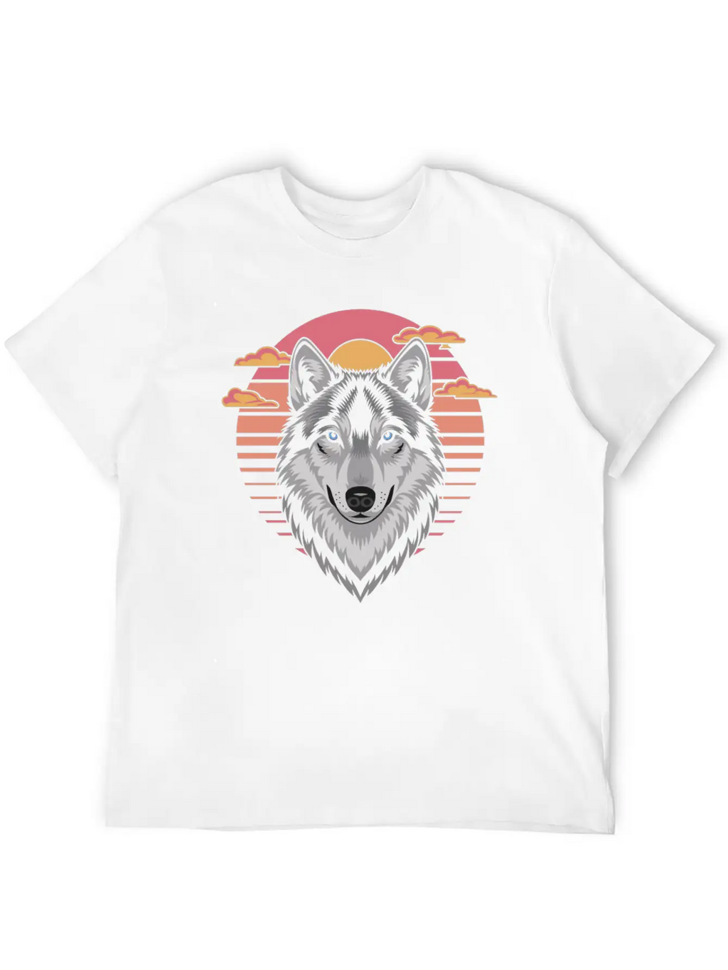 Majestic Wolf At Sunset With Bold Colors Breathable Soft Cotton T-Shirt – Timeless Casual Look
