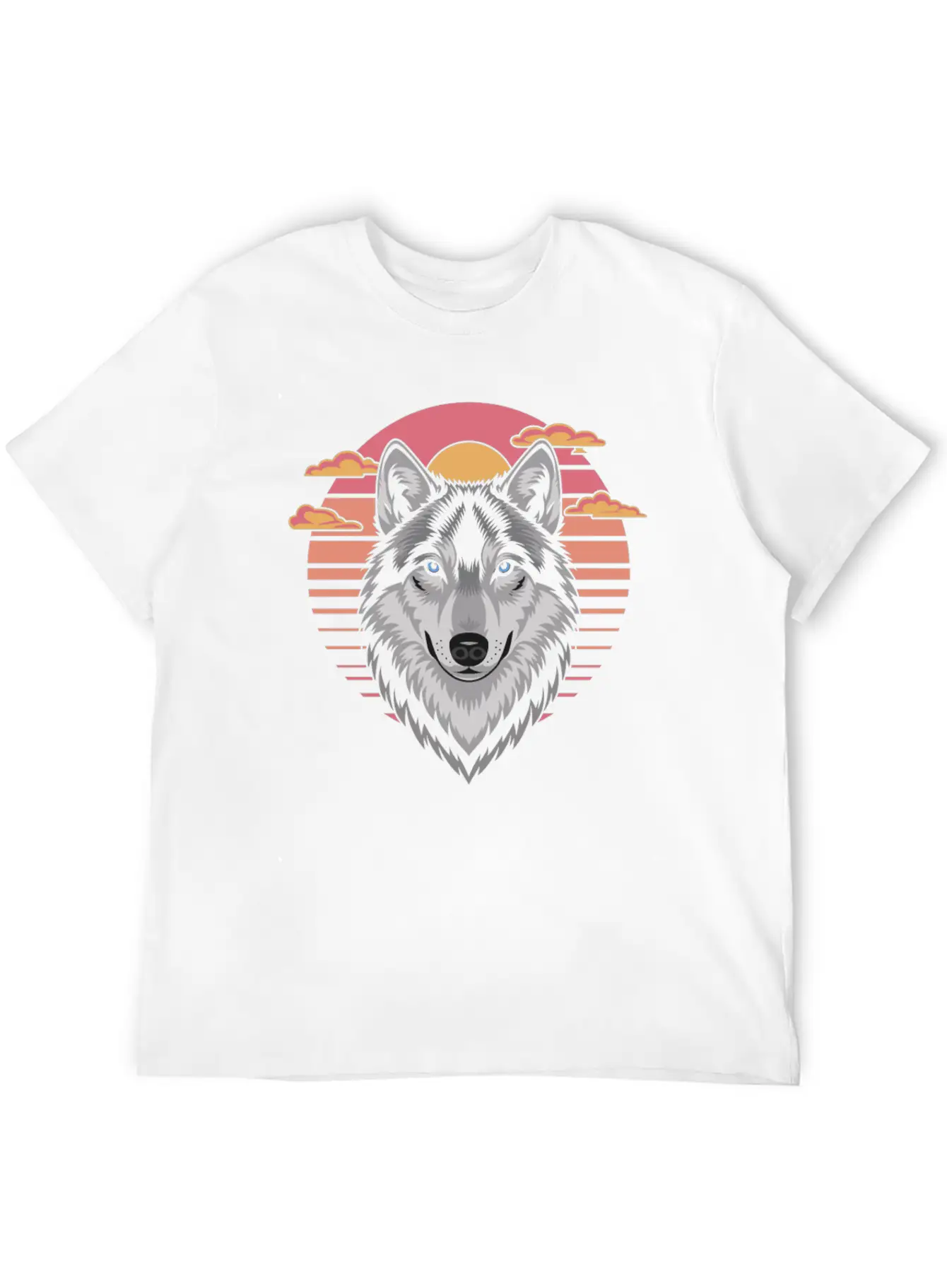 Majestic Wolf At Sunset With Bold Colors Breathable Soft Cotton T-Shirt – Timeless Casual Look
