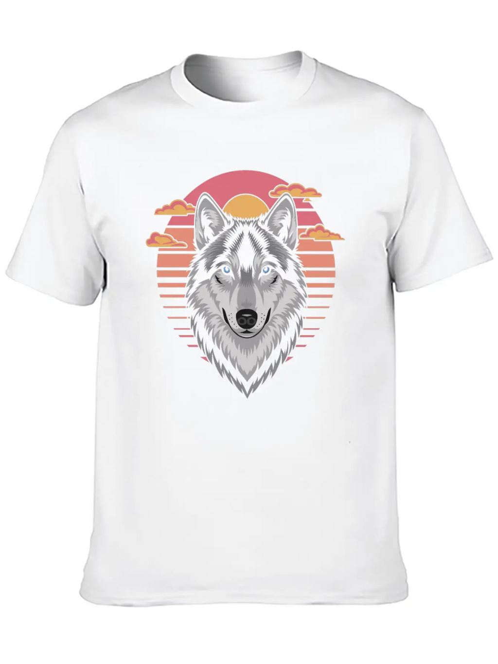 Majestic Wolf At Sunset With Bold Colors Breathable Soft Cotton T-Shirt – Timeless Casual Look